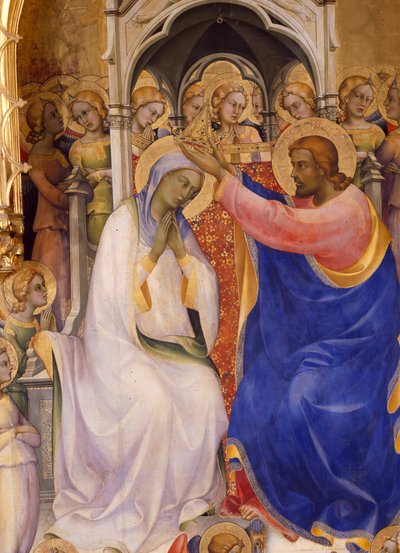 Le Couronnement de la Vierge, détail montrant le Christ couronnant la Vierge, 1414 (détail) - Lorenzo Monaco